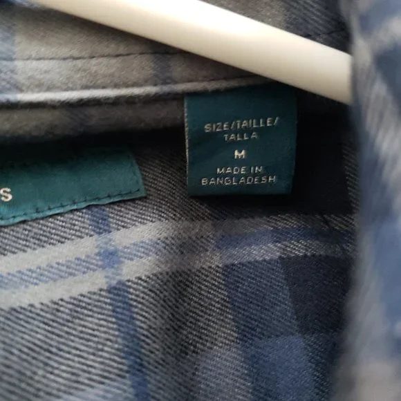 Perry Ellis Untucked Shirt Dark Sapphire Mens Medium Flannel Shirt $79MSRP - Picture 5 of 6